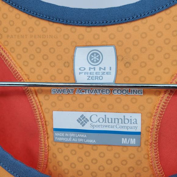 Columbia OMNI Freeze UPF 50 Orange Running Color block Ringer Racerback Tank M - Picture 5 of 10